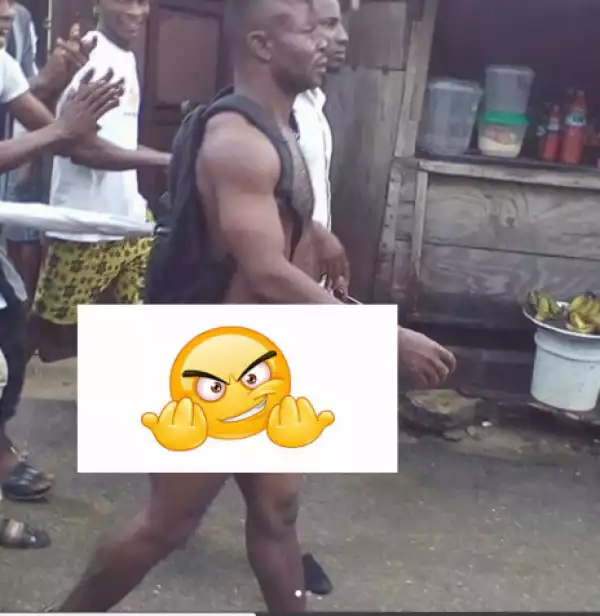 Yahoo Boy With Coffin Paraded Unclad, Tried To Use Girlfriend For Ritual After Sex